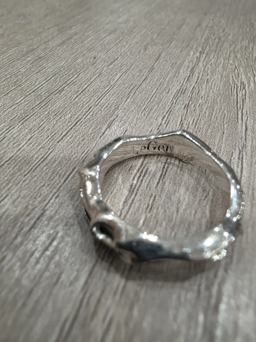 LeGer Sterling Silver Artisan Sculptural Ring Size 7 Signed Designer Jewelry